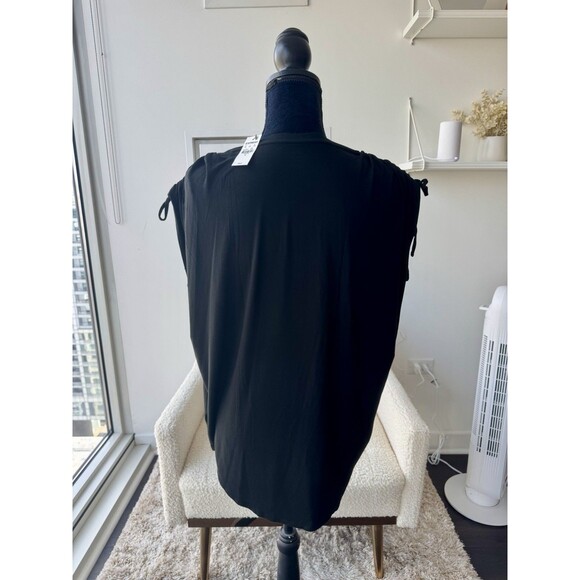 Express Black Tie Shoulder Scoop Neck Relaxed Fit Tank Size Medium NWT! - Picture 3 of 5